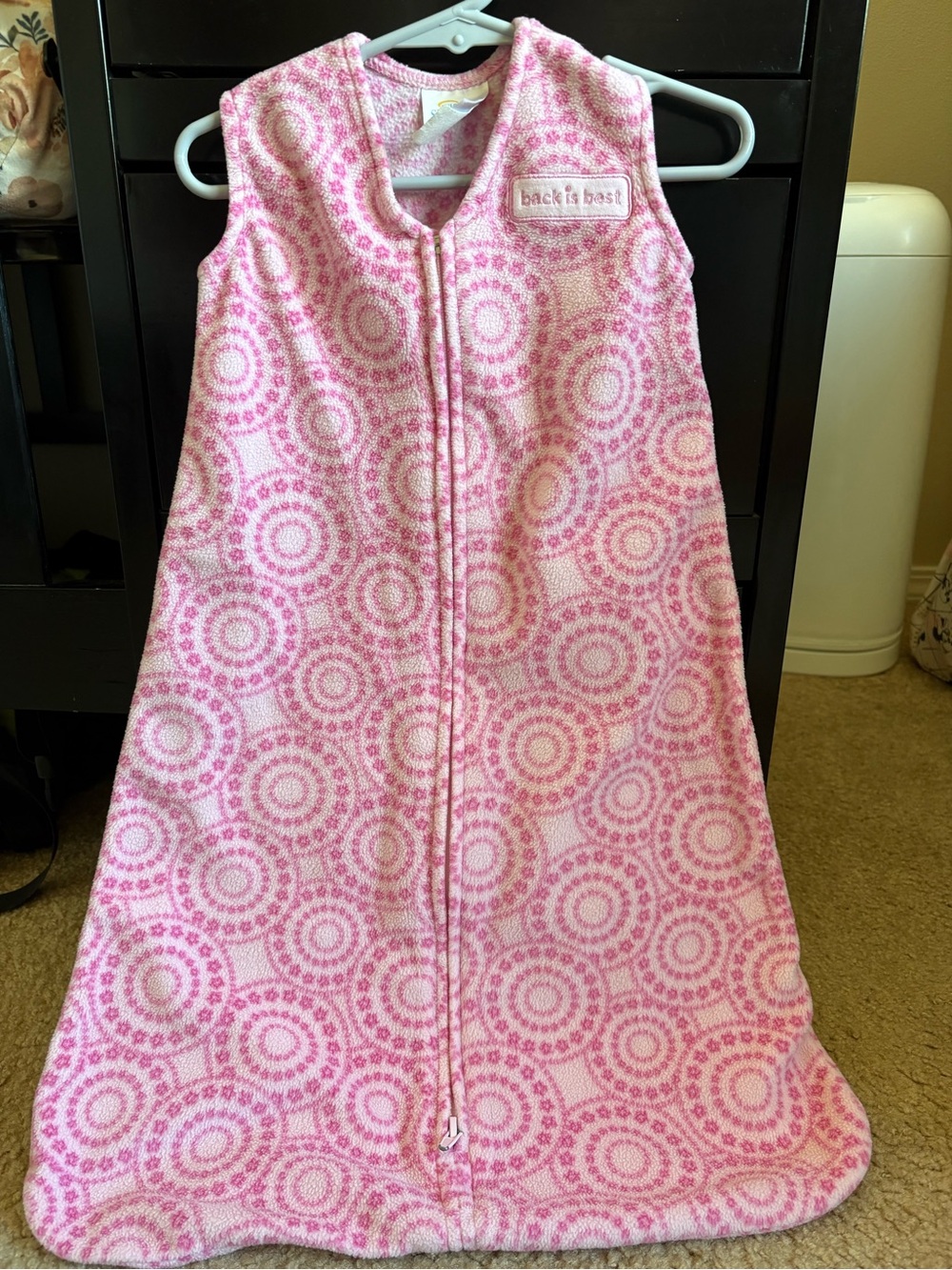 Halo Pink and White Circle-Print Fleece Sleep Sack